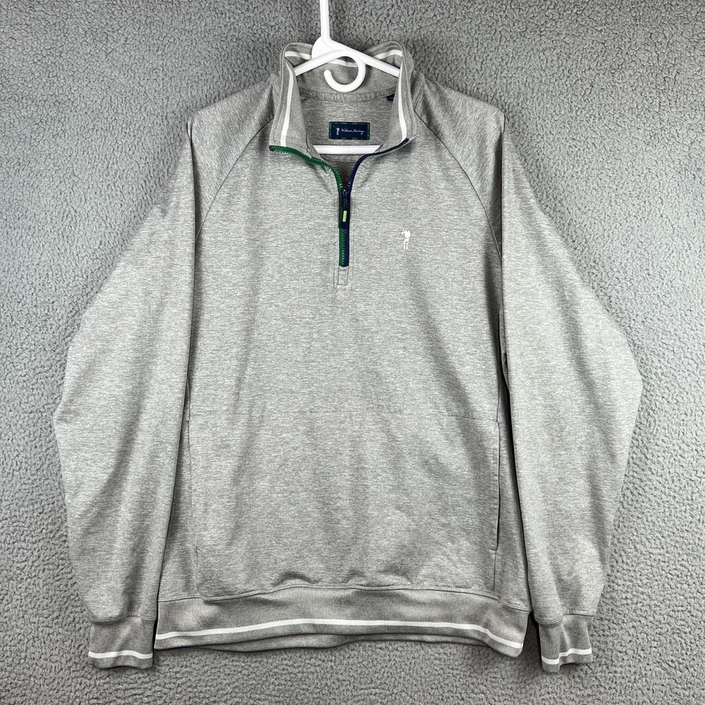 William Murray 1/4 Zip Sweater Mens L Gray Golf Peformace Athletic Casual - READ